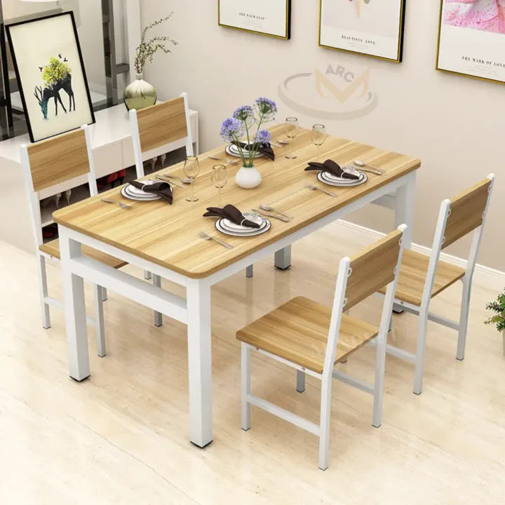 Dining Set sturdy metal frame, Compact 4 pieces dining set for cozy homes, Small Spaces, Breakfast Nook, Chairs for Home Furniture