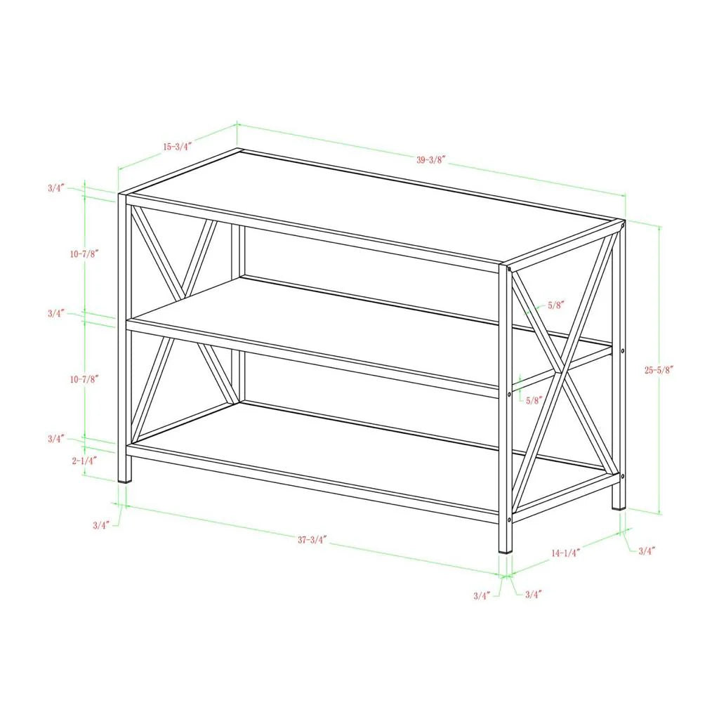 Modern X-Frame Bookcase Table - Functional Organizer Rack for Books and Decoration items
